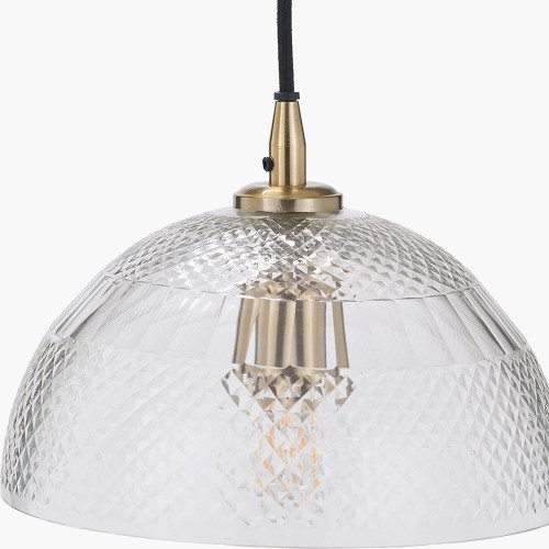Pacific Lifestyle Giselle Diamond Design Clear Handcut Glass Dome Pendant