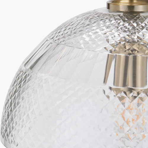 Pacific Lifestyle Giselle Diamond Design Clear Handcut Glass Dome Pendant