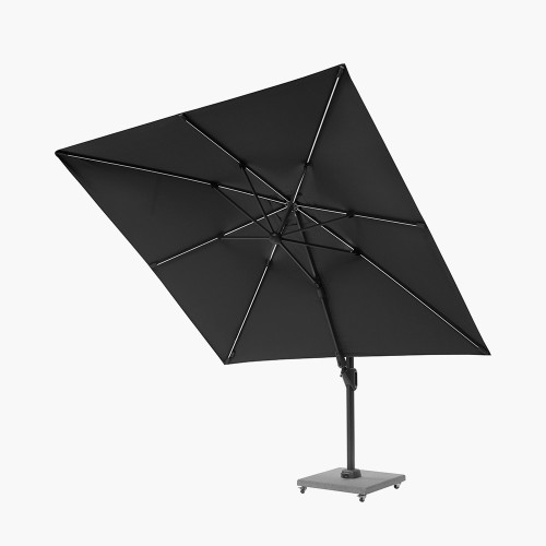 Pacific Lifestyle Glow Challenger T2 3m Square Anthracite Free Arm Parasol