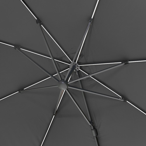 Pacific Lifestyle Glow Challenger T2 3m Square Anthracite Free Arm Parasol