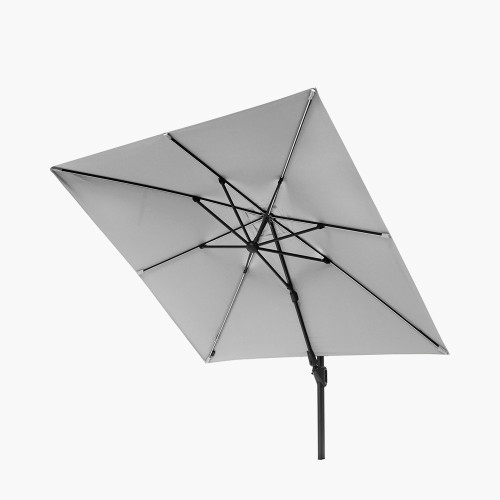 Pacific Lifestyle Glow Challenger T2 3m Square Luna Grey Free Arm Parasol