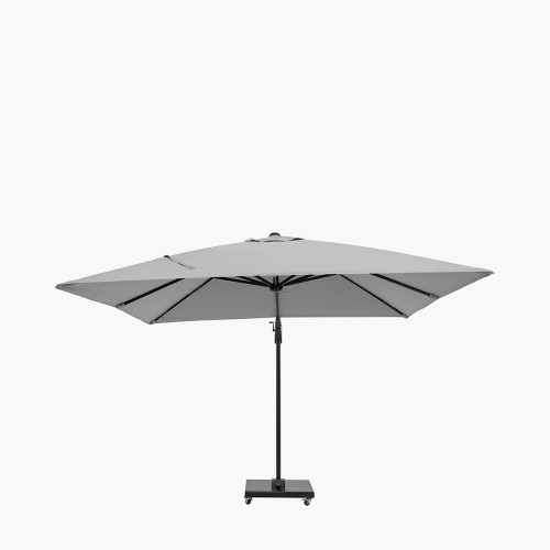 Pacific Lifestyle Glow Challenger T2 3m Square Luna Grey Free Arm Parasol
