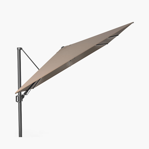 Pacific Lifestyle Glow Challenger T2 3m Square Premium Havana Taupe Free Arm Parasol