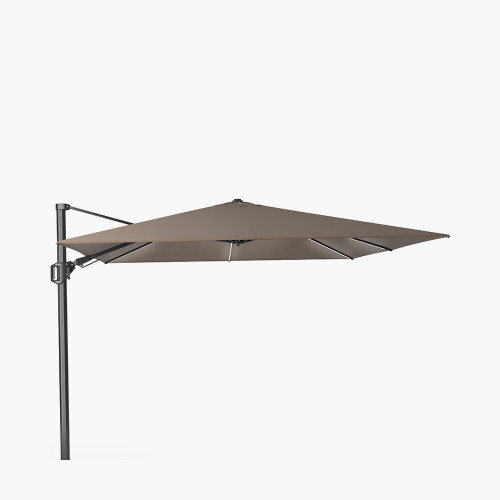 pacific lifestyle Glow Challenger T2 3m Square Premium Havana Taupe Free Arm Parasol