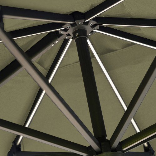 Pacific Lifestyle Glow Challenger T2 3m Square Premium Lush Green Free Arm Parasol