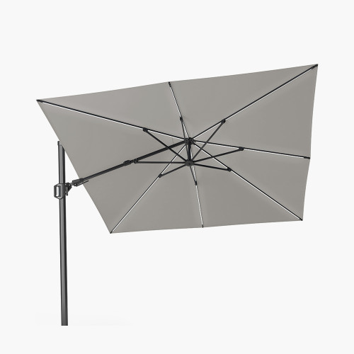 Pacific Lifestyle Glow Challenger T2 3m Square Premium Manhattan Grey Free Arm Parasol
