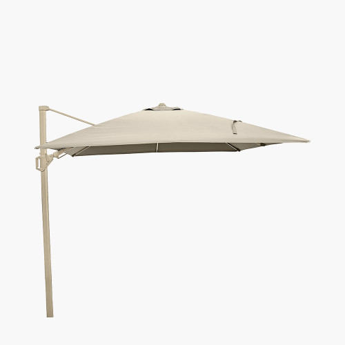 Pacific Lifestyle Glow Challenger T2 3m Square Sandstone / Champagne Free Arm Parasol