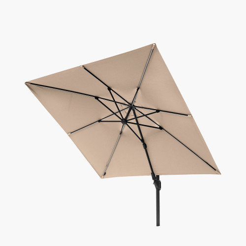 Pacific Lifestyle Glow Challenger T2 3m Square Taupe Free Arm Parasol