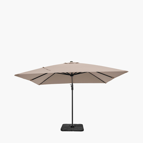 Pacific Lifestyle Glow Challenger T2 3m Square Taupe Free Arm Parasol