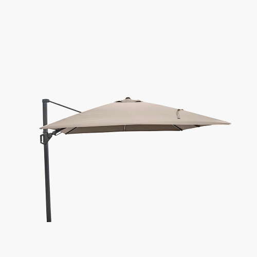 pacific lifestyle Glow Challenger T2 3m Square Taupe Free Arm Parasol