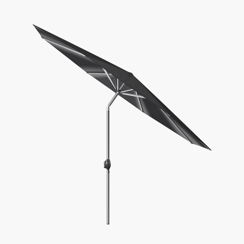 pacific lifestyle Glow Defender 3m Round Anthracite Centre Pole Parasol