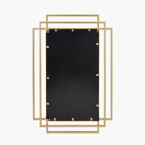 Pacific Lifestyle Gold Metal Art Deco Rectangular Wall Mirror