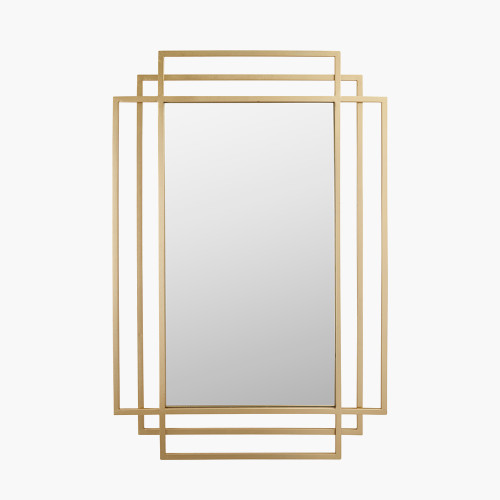pacific lifestyle Gold Metal Art Deco Rectangular Wall Mirror