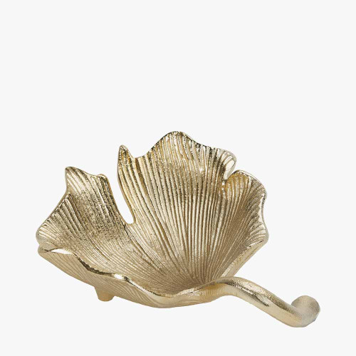 Pacific Lifestyle Gold Metal Gingko Leaf Trinket Bowl