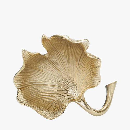 pacific lifestyle Gold Metal Gingko Leaf Trinket Bowl