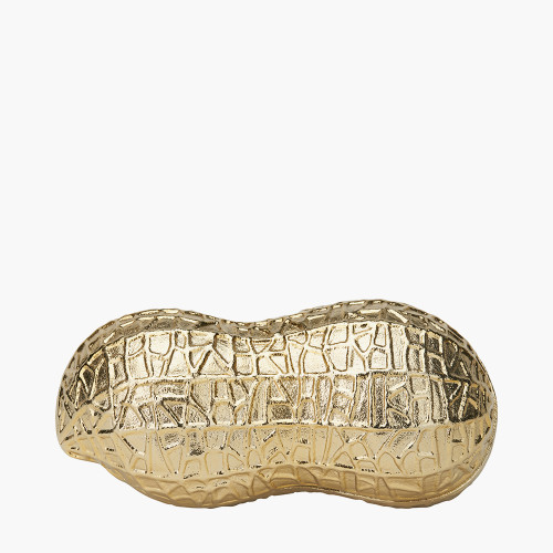 pacific lifestyle Gold Metal Peanut Lidded Trinket Bowl