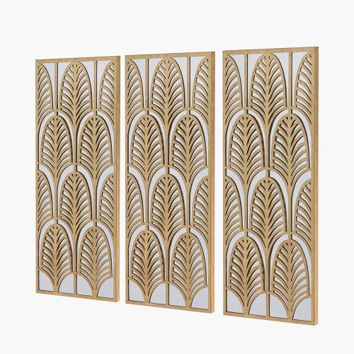 Pacific Lifestyle Gold Metal Rectangular Mirrored Wall Art
