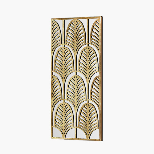 pacific lifestyle Gold Metal Rectangular Mirrored Wall Art