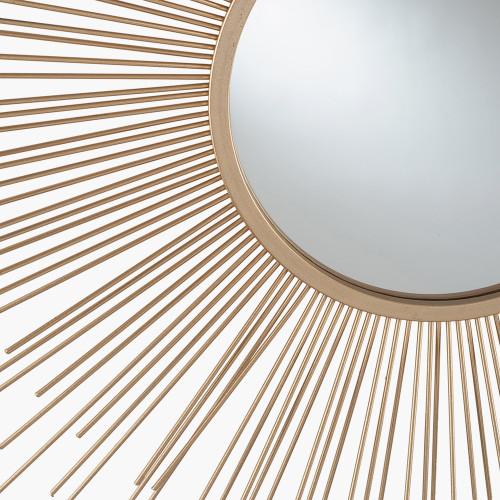 Pacific Lifestyle Gold Metal Starburst Design Round Wall Mirror