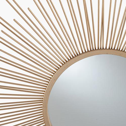 Pacific Lifestyle Gold Metal Starburst Design Round Wall Mirror