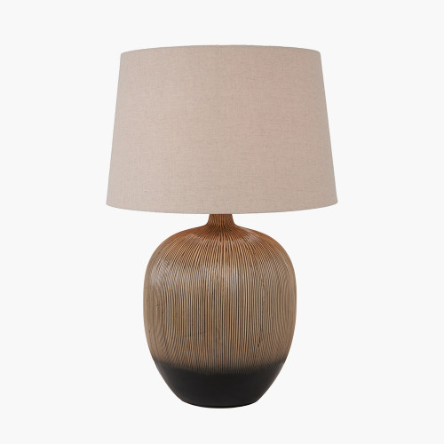 Pacific Lifestyle Greta Brown And Black Textured Ceramic Table Lamp