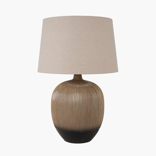 Pacific Lifestyle Greta Brown And Black Textured Ceramic Table Lamp