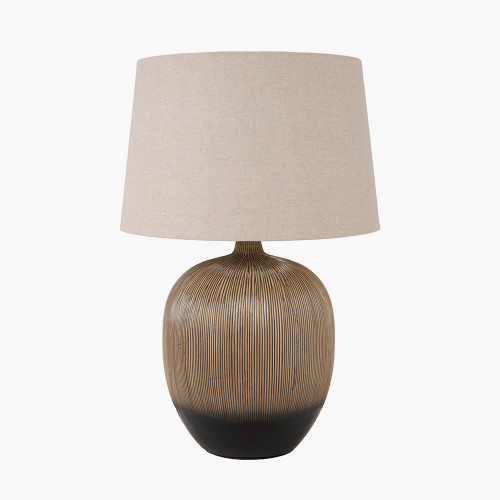 pacific lifestyle Greta Brown and Black Textured Ceramic Table Lamp