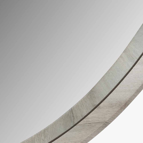 Pacific Lifestyle Grey Oak Wood Veener Slim Frame Round Mirror Large