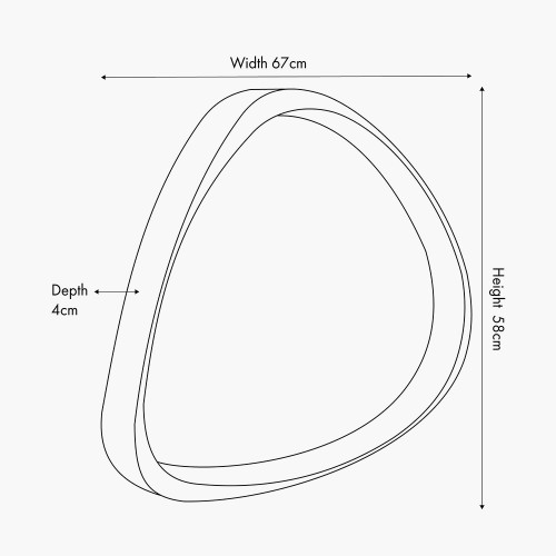 Pacific Lifestyle Grey Oak Wood Veneer Curved Wall Mirror