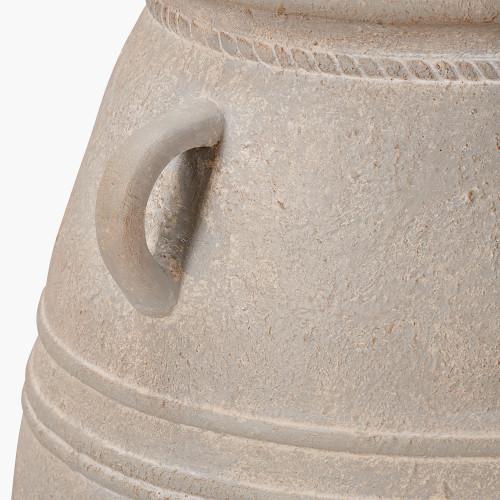 Pacific Lifestyle Grey Wash Fibrestone Decorative Vase With Handles Large