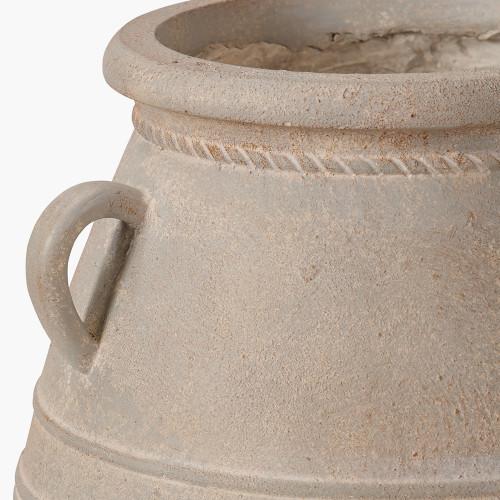 Pacific Lifestyle Grey Wash Fibrestone Decorative Vase With Handles