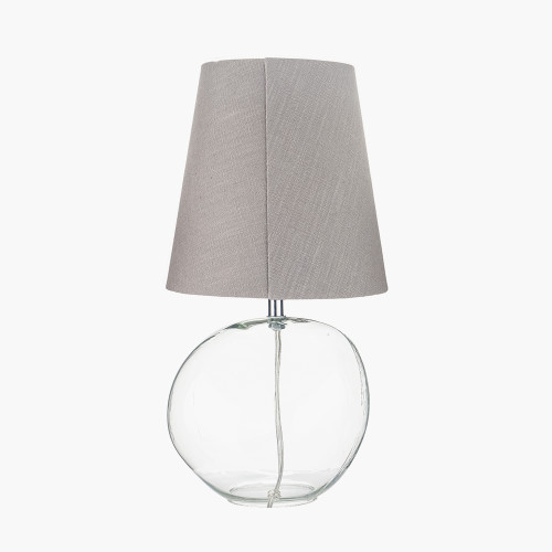 Pacific Lifestyle Hallie Clear Glass And Grey Shade Table Lamp