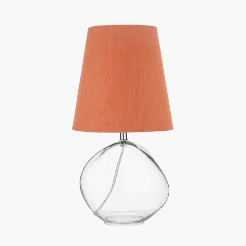 Pacific Lifestyle Hallie Clear Glass And Terracotta Shade Table Lamp