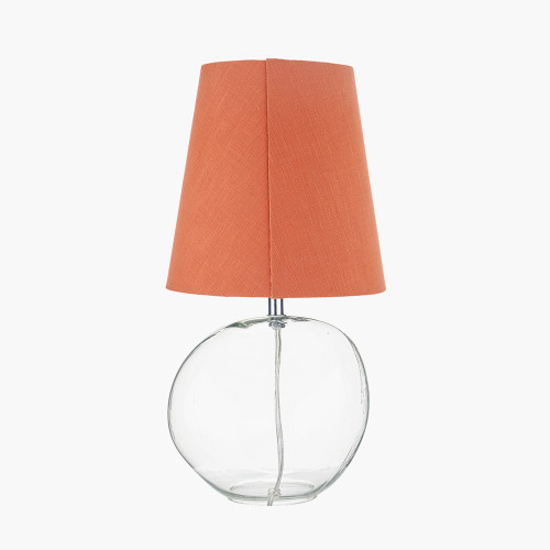 Pacific Lifestyle Hallie Clear Glass And Terracotta Shade Table Lamp