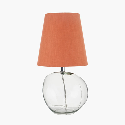 pacific lifestyle Hallie Clear Glass and Terracotta Shade Table Lamp