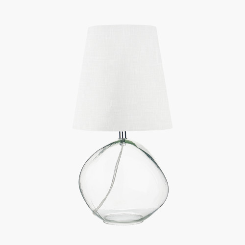 Pacific Lifestyle Hallie Clear Glass And White Shade Table Lamp