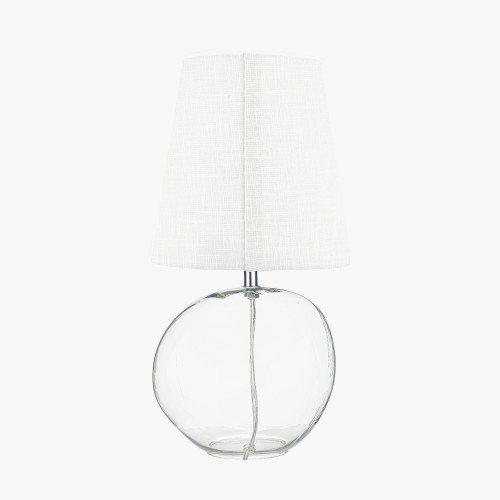 Pacific Lifestyle Hallie Clear Glass And White Shade Table Lamp