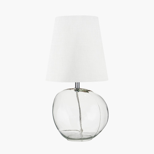 pacific lifestyle Hallie Clear Glass and White Shade Table Lamp