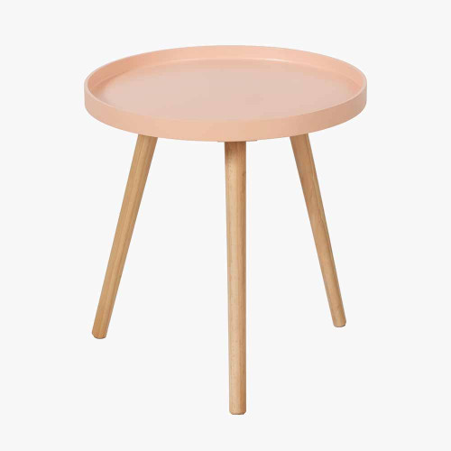 Pacific Lifestyle Halston Apricot Wood Veneer And Natural Pine Wood Side Table