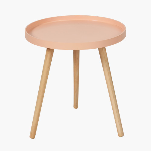 pacific lifestyle Halston Apricot Wood Veneer and Natural Pine Wood Side Table