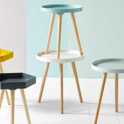 Pacific Lifestyle Halston Blush Wood Veneer And Natural Pine Wood Side Table