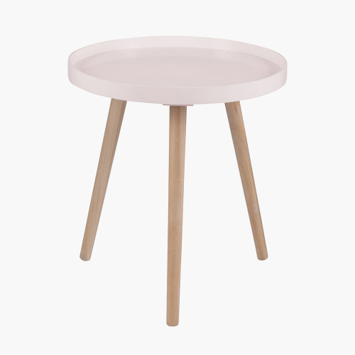 pacific lifestyle Halston Blush Wood Veneer and Natural Pine Wood Side Table
