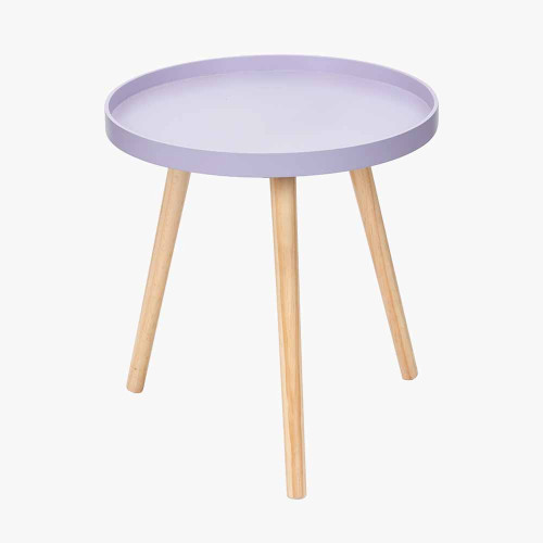 Pacific Lifestyle Halston Lilac Wood Veneer And Natural Pine Wood Side Table