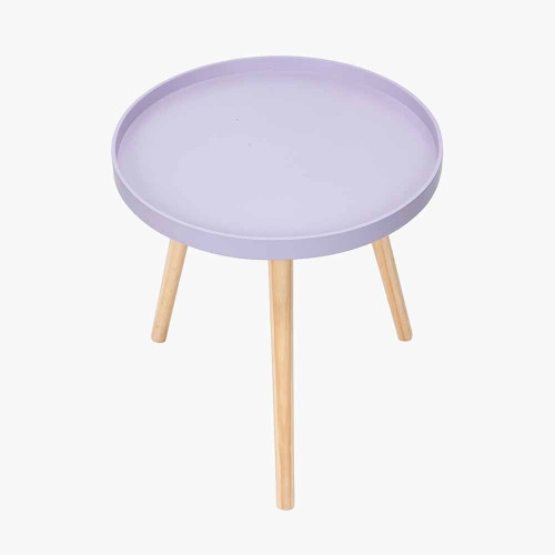 Pacific Lifestyle Halston Lilac Wood Veneer And Natural Pine Wood Side Table