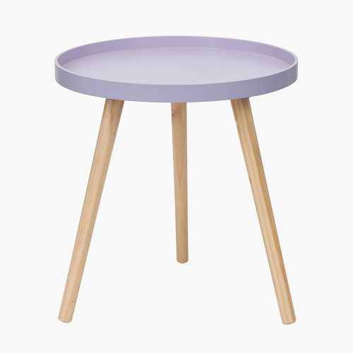 pacific lifestyle Halston Lilac Wood Veneer and Natural Pine Wood Side Table