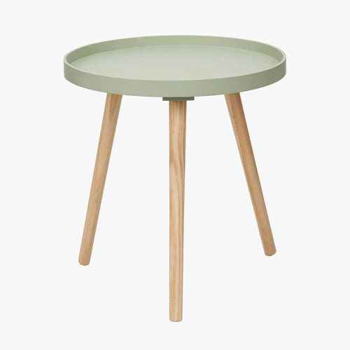 Pacific Lifestyle Halston Sage Green Wood Veneer And Natural Pine Wood Side Table