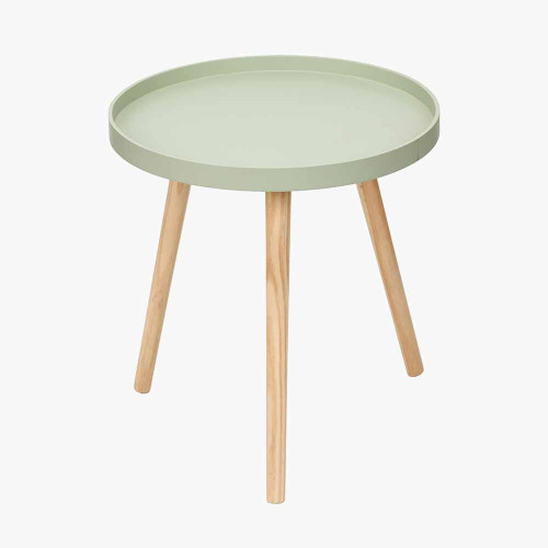 Pacific Lifestyle Halston Sage Green Wood Veneer And Natural Pine Wood Side Table