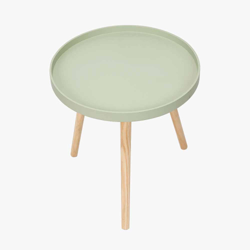 Pacific Lifestyle Halston Sage Green Wood Veneer And Natural Pine Wood Side Table
