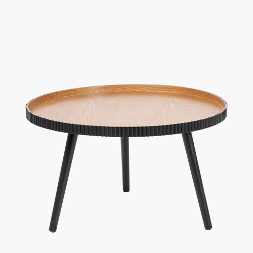 Pacific Lifestyle Hammond Natural And Black Pine Wood Coffee Table