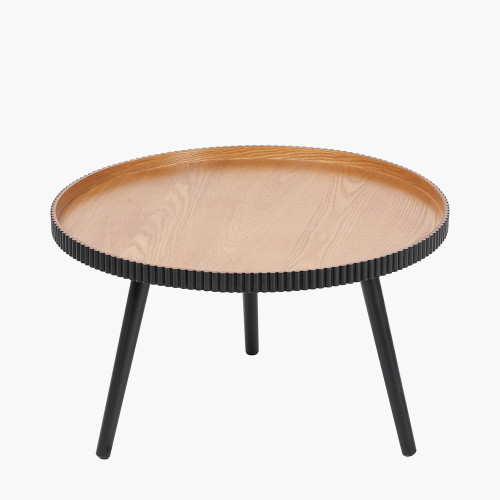 Pacific Lifestyle Hammond Natural And Black Pine Wood Coffee Table